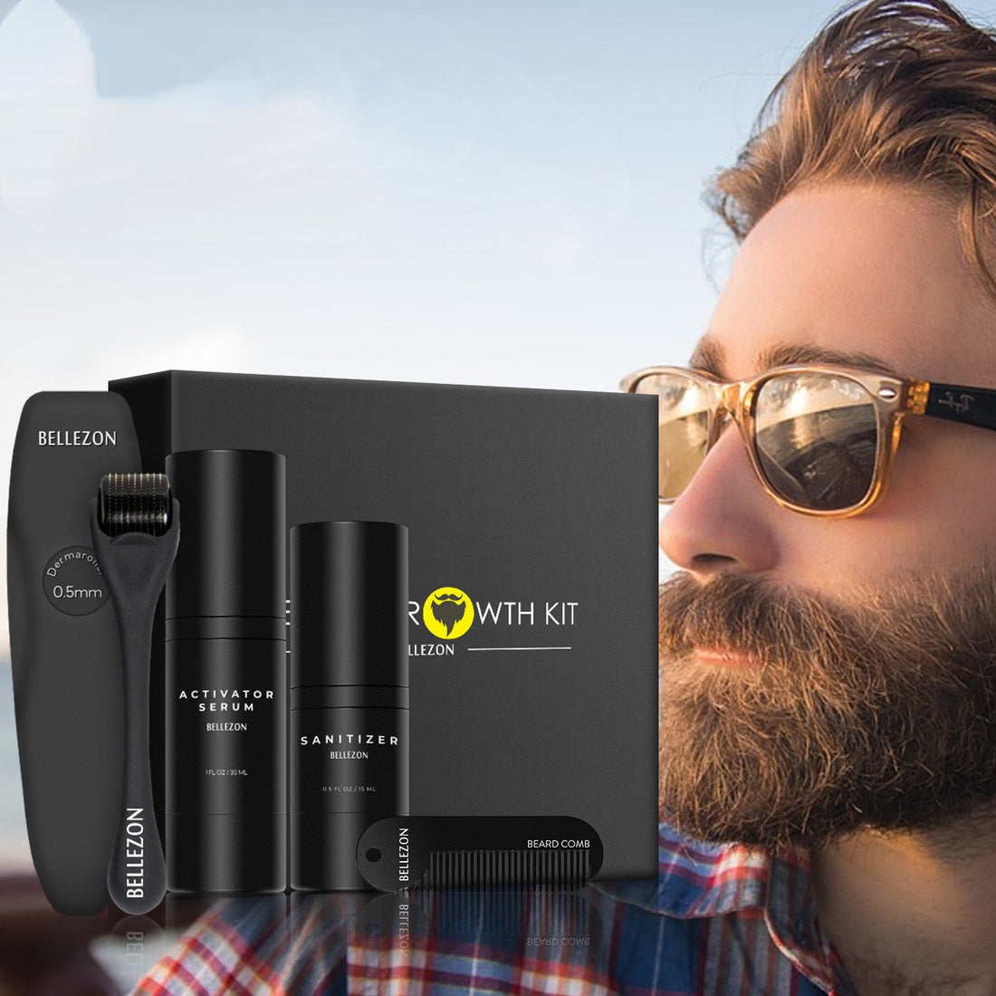 Beard Growth Liquid Beard Care Set - B E A U T Y P R E M I U M
